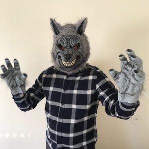 Wolf Mask and Gloves for Halloween